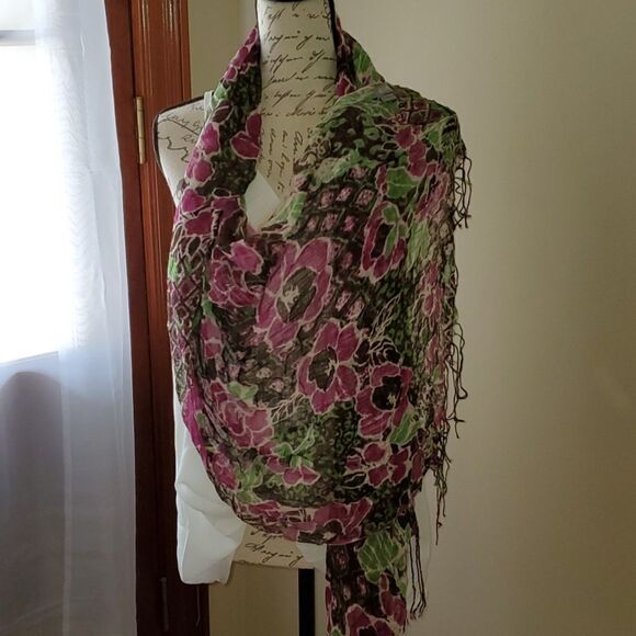NWOT Delia*s multi-colored floral scarf - Picture 7 of 7